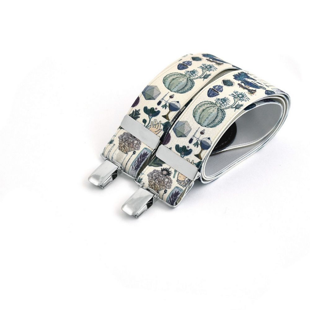 BERTELLES Bretelles Larges à Pinces Thème Paon